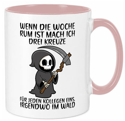 Wenn die Woche rum ist | Sensenmann Kollegen Büro Job lustiger Spruch Geschenk Tasse