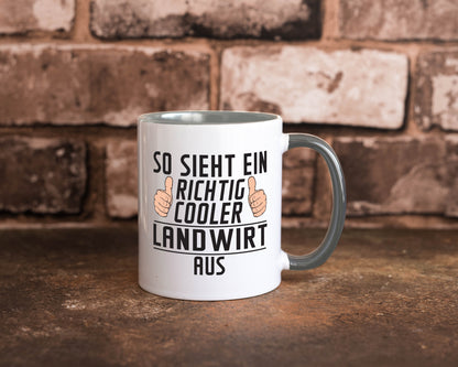 Richtig Cooler Landwirt | Bauer Landwirtschaft lustig Humor Geschenkidee Tasse