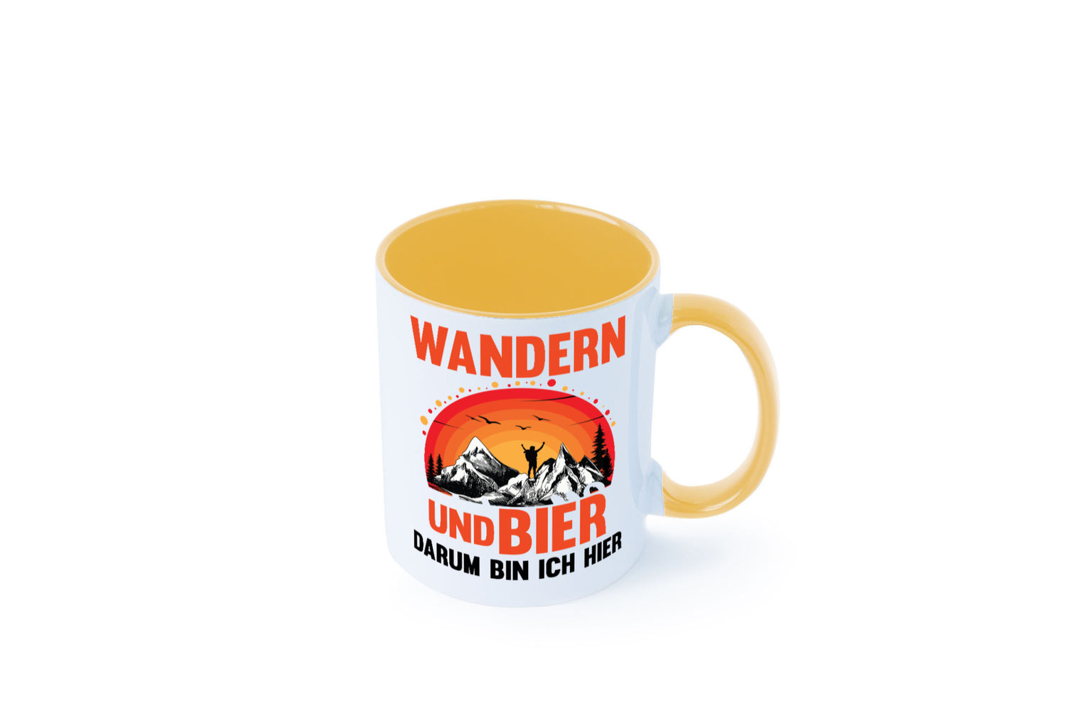 Wandern und Bier darum bin ich hier | lustiger Spruch Geschenk Humor