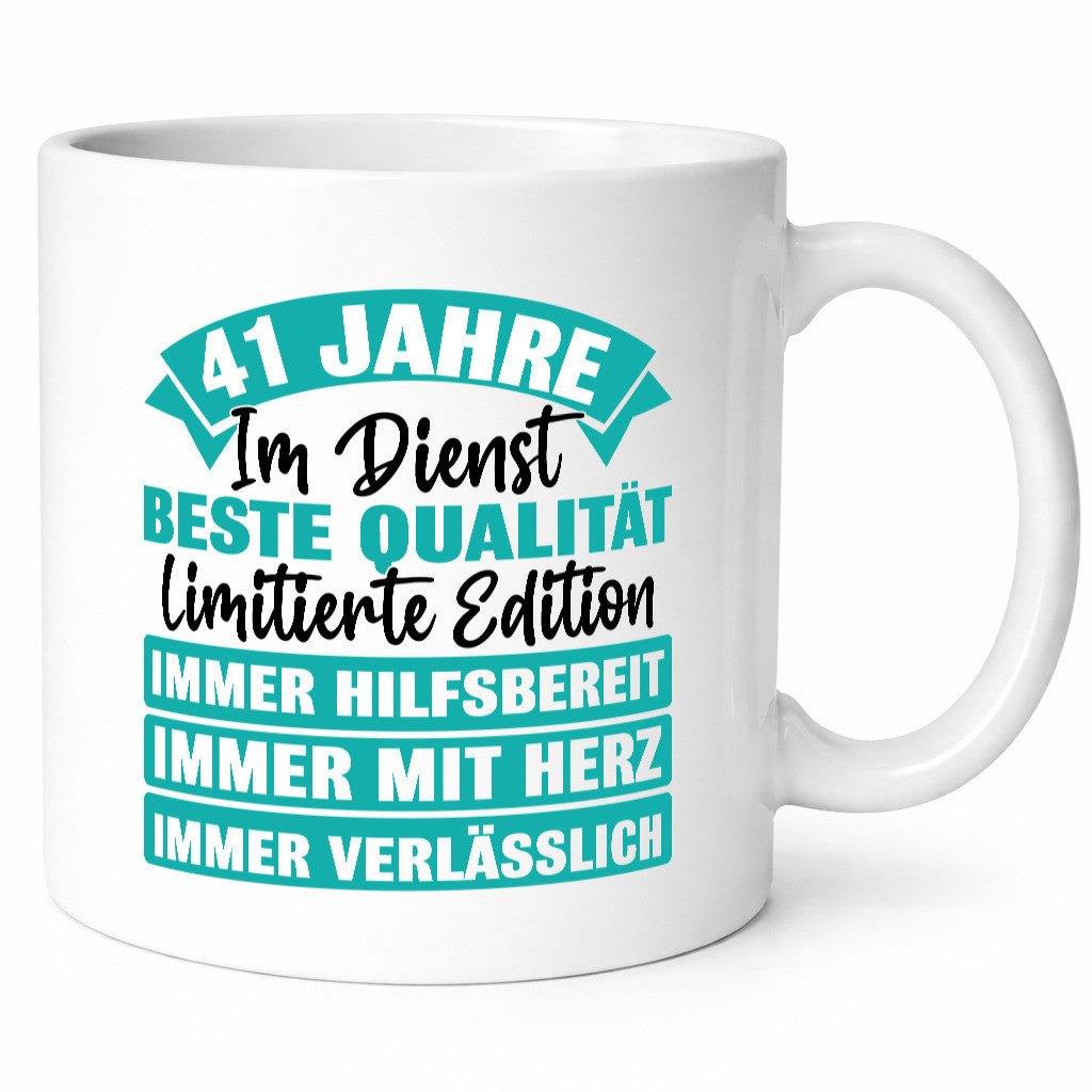 41 Jahre im Dienst | Jubiläum Arbeit lustig Kollegen Büro Geschenk Tasse