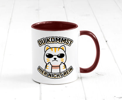 Du kommst hier nicht rein | Böse Katze Humor Tierliebhaber Geschenkidee Tasse