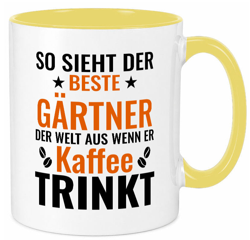 Kaffee trinkt: Gärtner | Gartenbau lustig Humor Geschenkidee Geschenk Tasse