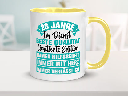 28 Jahre im Dienst | Jubiläum Arbeit lustig Kollegen Büro Geschenk Tasse