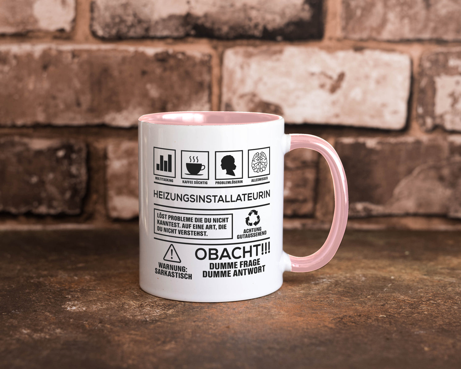 Achtung Probleme Heizungsinstallateurin | Heizung Humor Geschenkidee Tasse