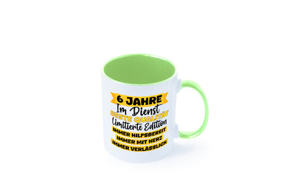 6 Jahre im Dienst | Jubiläum Arbeit v8 Geschenkidee Kollegen Büro Humor Tasse