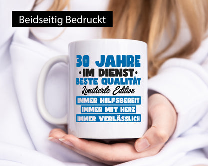 30 Jahre im Dienst | Jubiläum Arbeit v7 lustig Kollegen Büro Geschenk Tasse