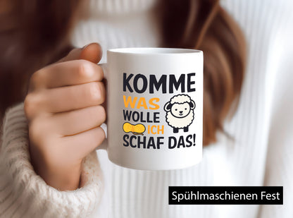Komme was wolle, ich schaf das | Wolle Humor Geschenkidee Tasse