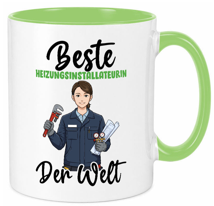 Beste Heizungsinstallateurin | Heizung v2 lustiger Spruch Geschenk Humor Tasse