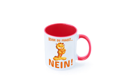 Bevor du fragst? Nein! | grimmige Katze Spruchtasse lustig Tierliebhaber Humor