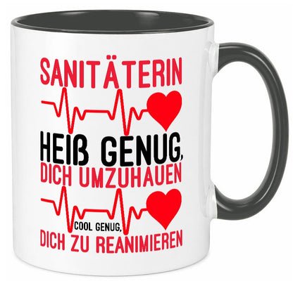 Heiße Sanitäterin | Reanimation Puls Rettungsdienst lustiger Spruch Geschenk Tasse