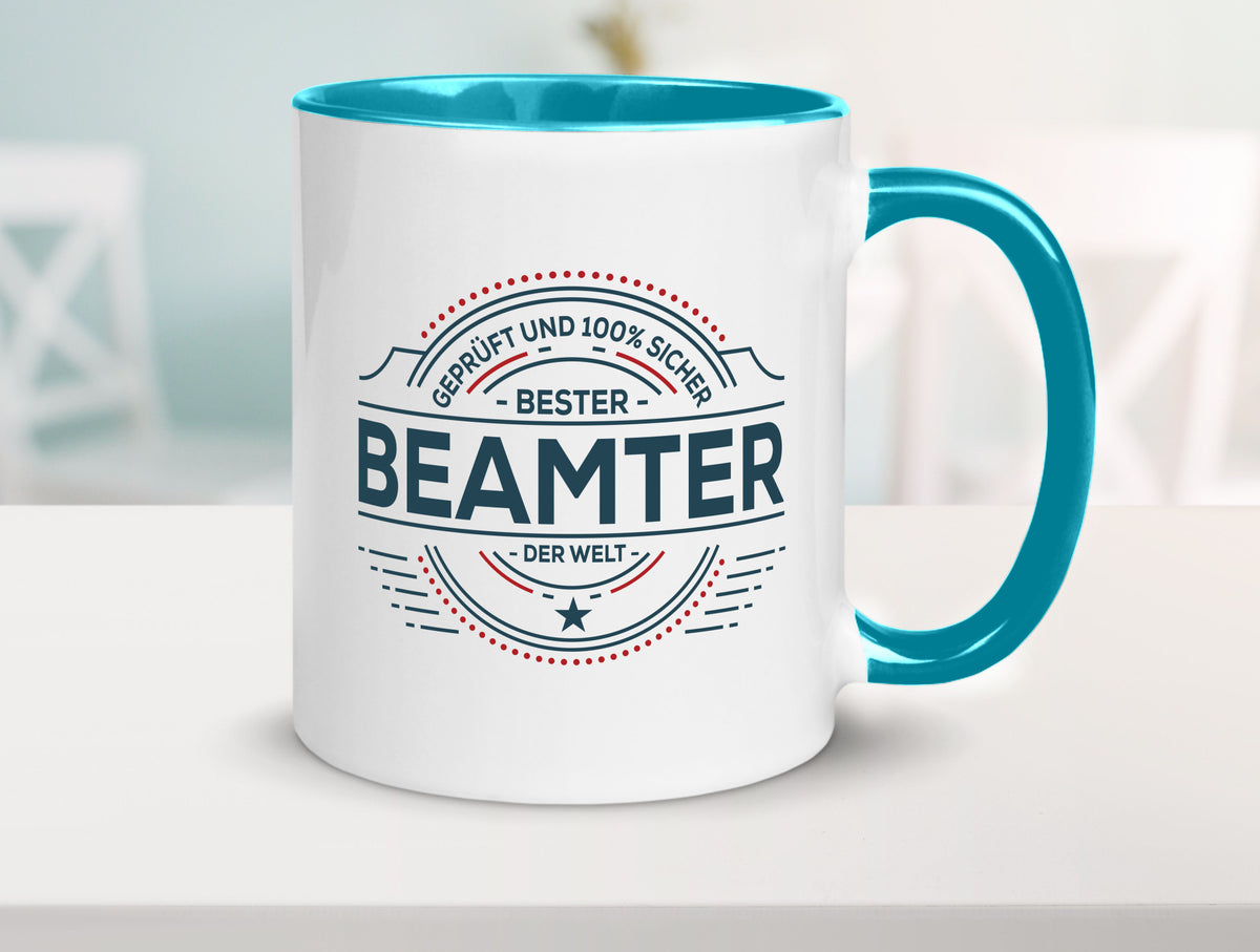Geprüft und sicher: Beamter | Verbeamtung Dienst Humor Geschenkidee Tasse