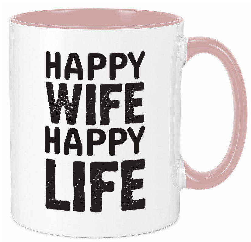Happy Wife | Ehemann Tasse Ehefrau Humor Statement Geschenkidee