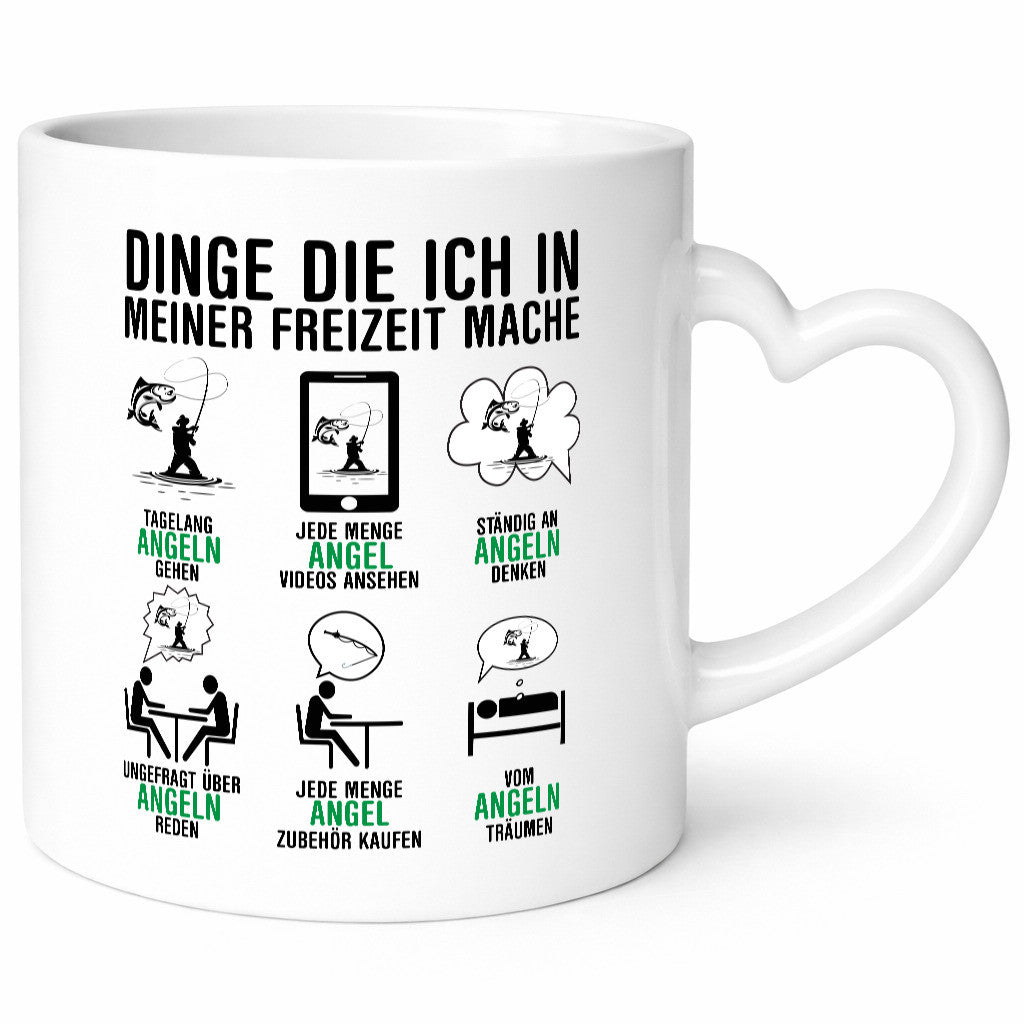 Dinge die ich in meiner Freizeit mache | Angler Angeln Humor Geschenkidee Tasse