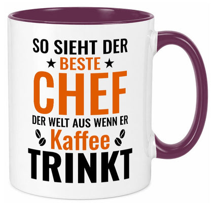 Kaffee trinkt: Chef | Führungskraft Vorgesetzter Humor Arbeit Kollegen Büro Tasse