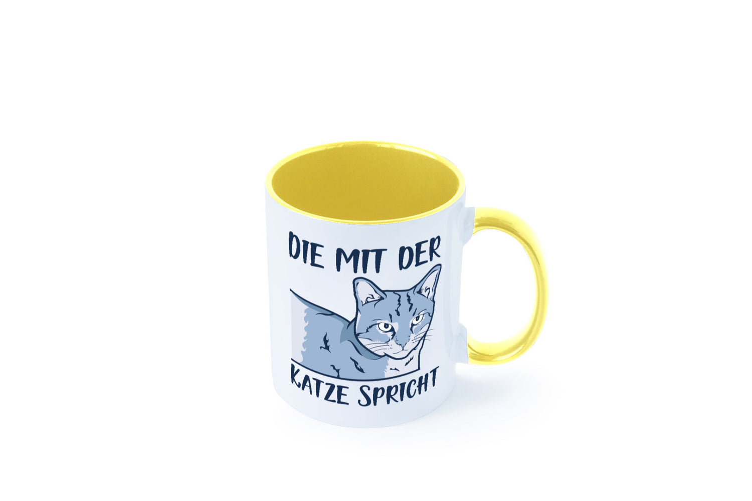 Die mit der Katze spricht | Humor Tierliebhaber Geschenkidee Tasse