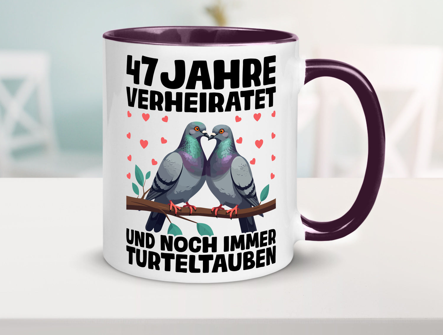 47 Jahre verheiratet | Turteltauben Ehe Ehepaar Humor Geschenkidee Tasse