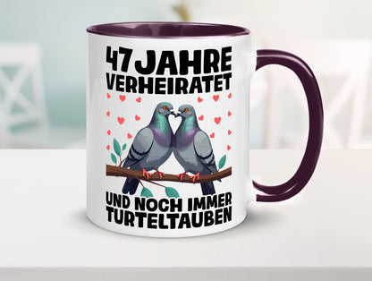 47 Jahre verheiratet | Turteltauben Ehe Ehepaar Humor Geschenkidee Tasse