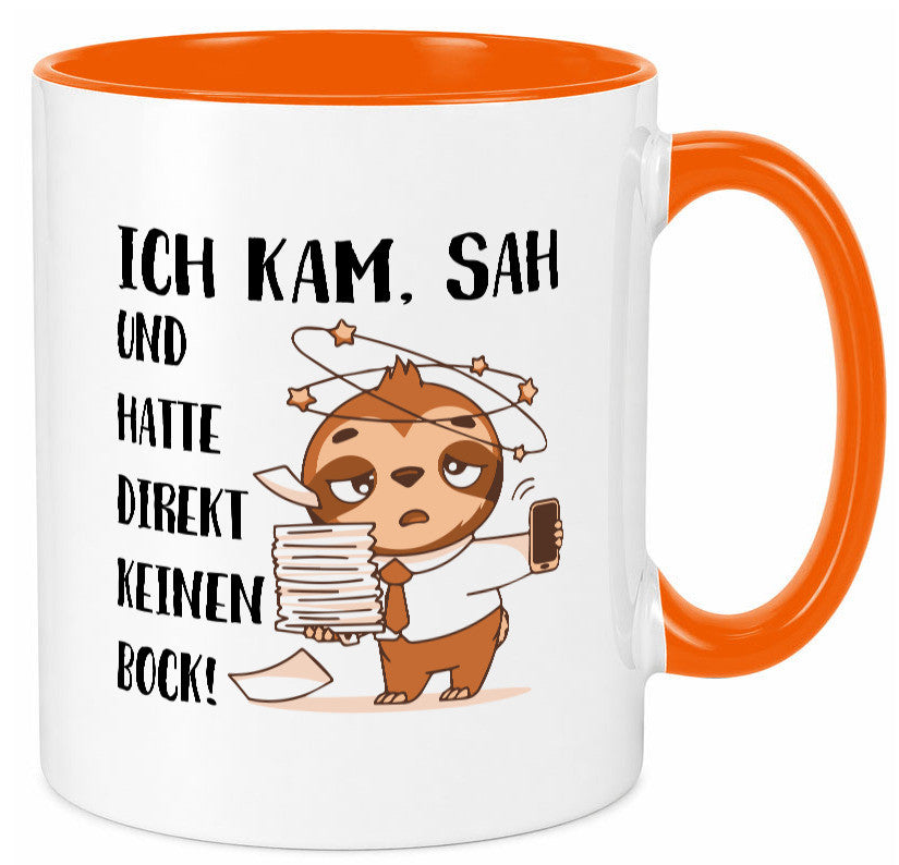 Ich habe keinen Bock | Faultier Kam, sah und kein Geschenkidee Tierliebhaber Tasse