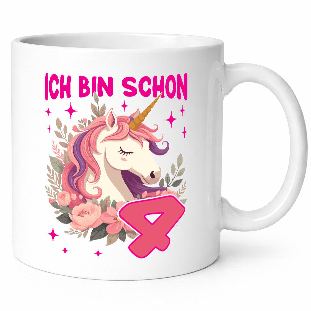 4. Geburtstag | 4 Jahre Einhorn Mädchen v2 lustig Geschenkidee Geschenk Tasse