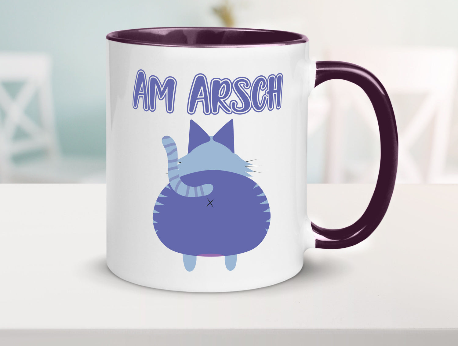 Am Arsch | Katzenmotiv Tasse Kollege Katzenbesitzer Geschenkidee Arbeit