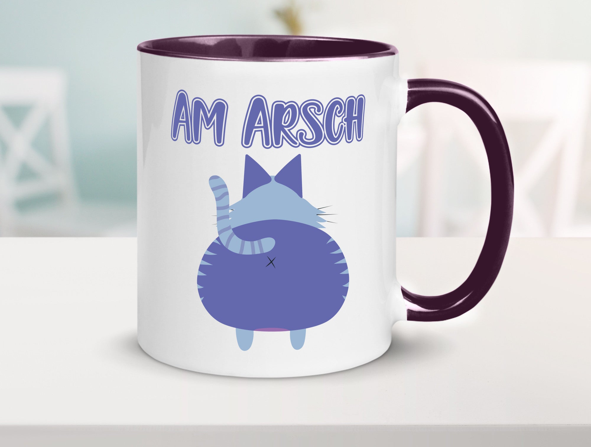Am Arsch | Katzenmotiv Tasse Kollege Katzenbesitzer Geschenkidee Arbeit