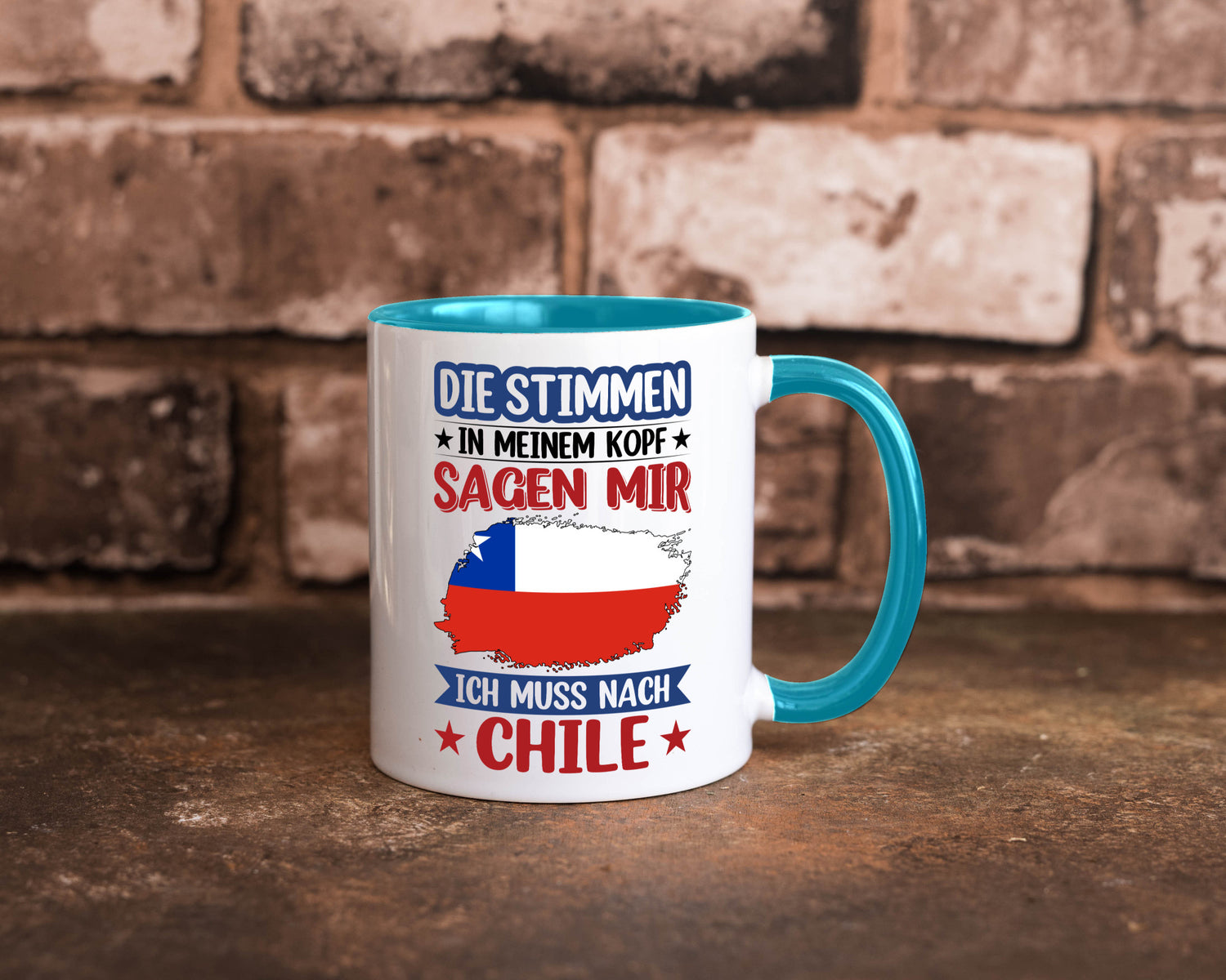 Chile | Urlaub Stimmen in meinem Kopf Traumland Geschenkidee Humor Tasse