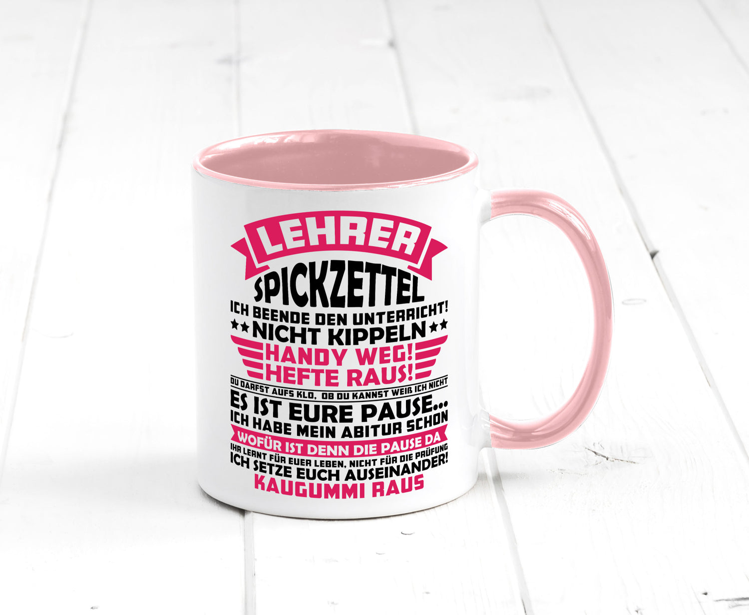 Lehrer Spickzettel | Beruf Tasse lustiger Spruch vl8 Geschenkidee Arbeit