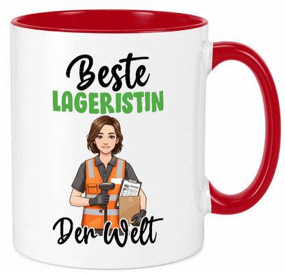 Beste Lageristin | Beruf Lager Arbeiterin v2 Geschenkidee Arbeit Kollegen Büro Tasse