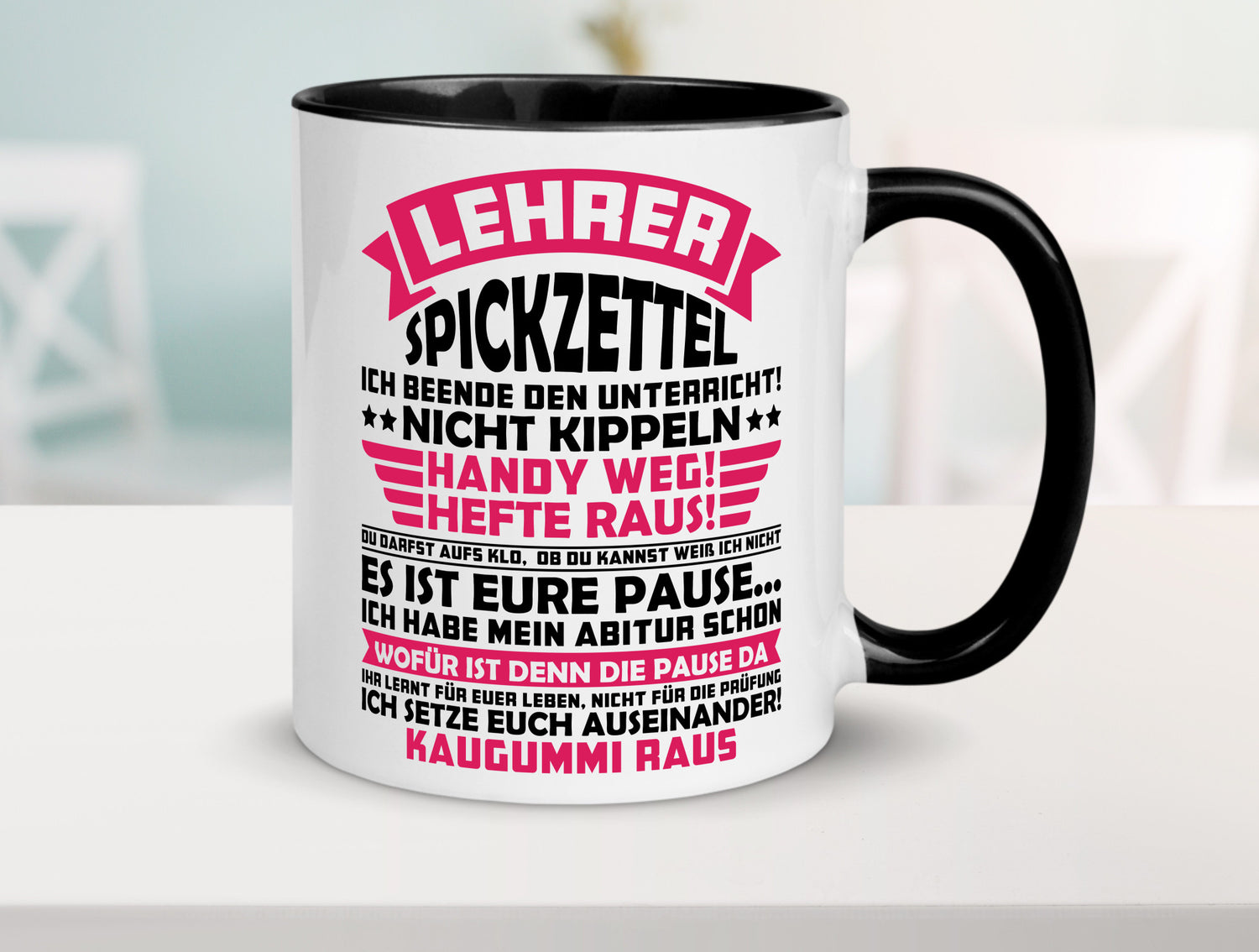 Lehrer Spickzettel | Beruf Tasse lustiger Spruch vl8 Geschenkidee Arbeit