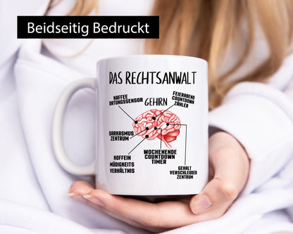 Das Rechtsanwalt Gehirn lustiger Spruch Geschenk Humor Geschenkidee Tasse