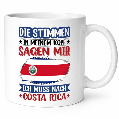 Costa Rica | Urlaub Stimmen in meinem Kopf Traumland Humor Geschenkidee Tasse