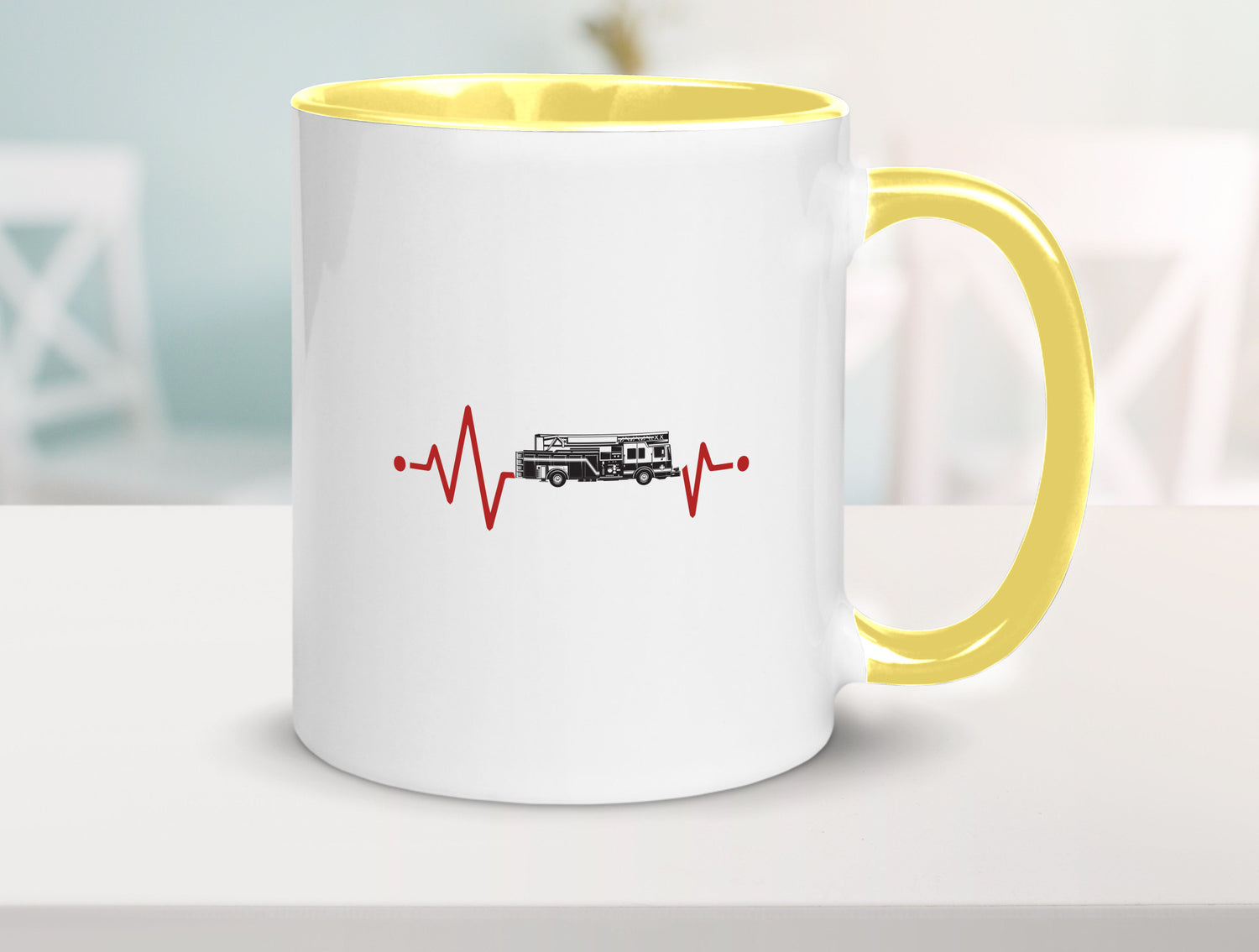 Herzschlag | Feuerwehrfahrzeug Feuerwehr Humor Geschenkidee Tasse