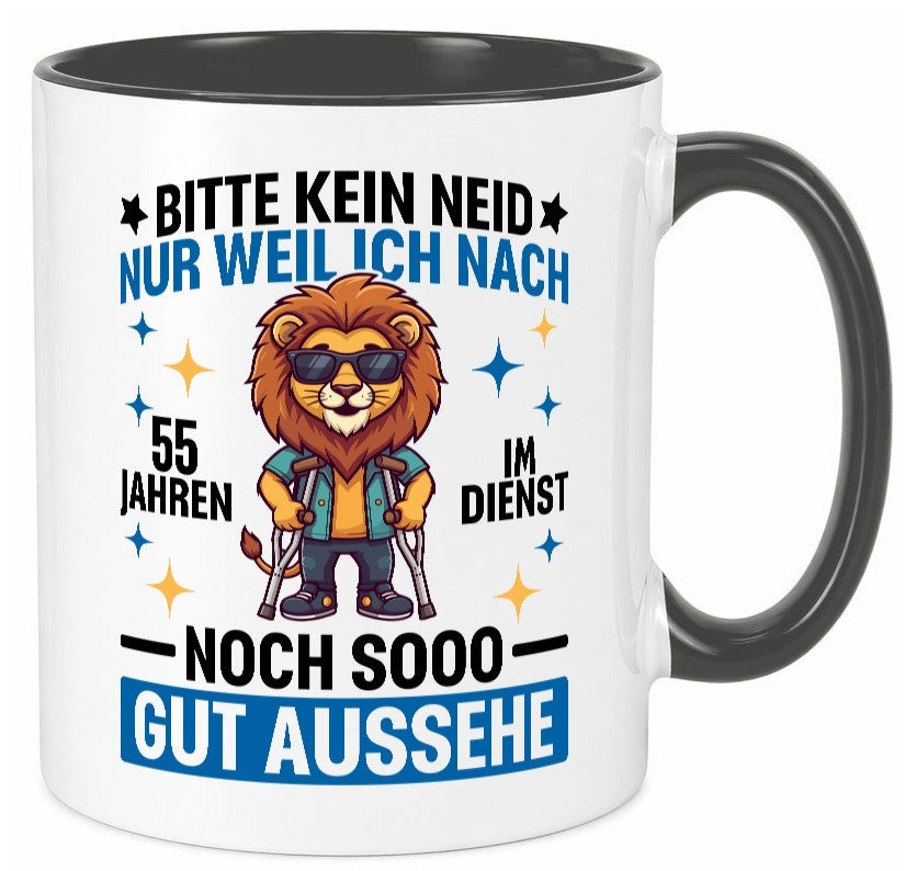 55 Jahre im Dienst | Arbeitsjubiläum Arbeit Geschenk Kollegen Büro lustiger Tasse