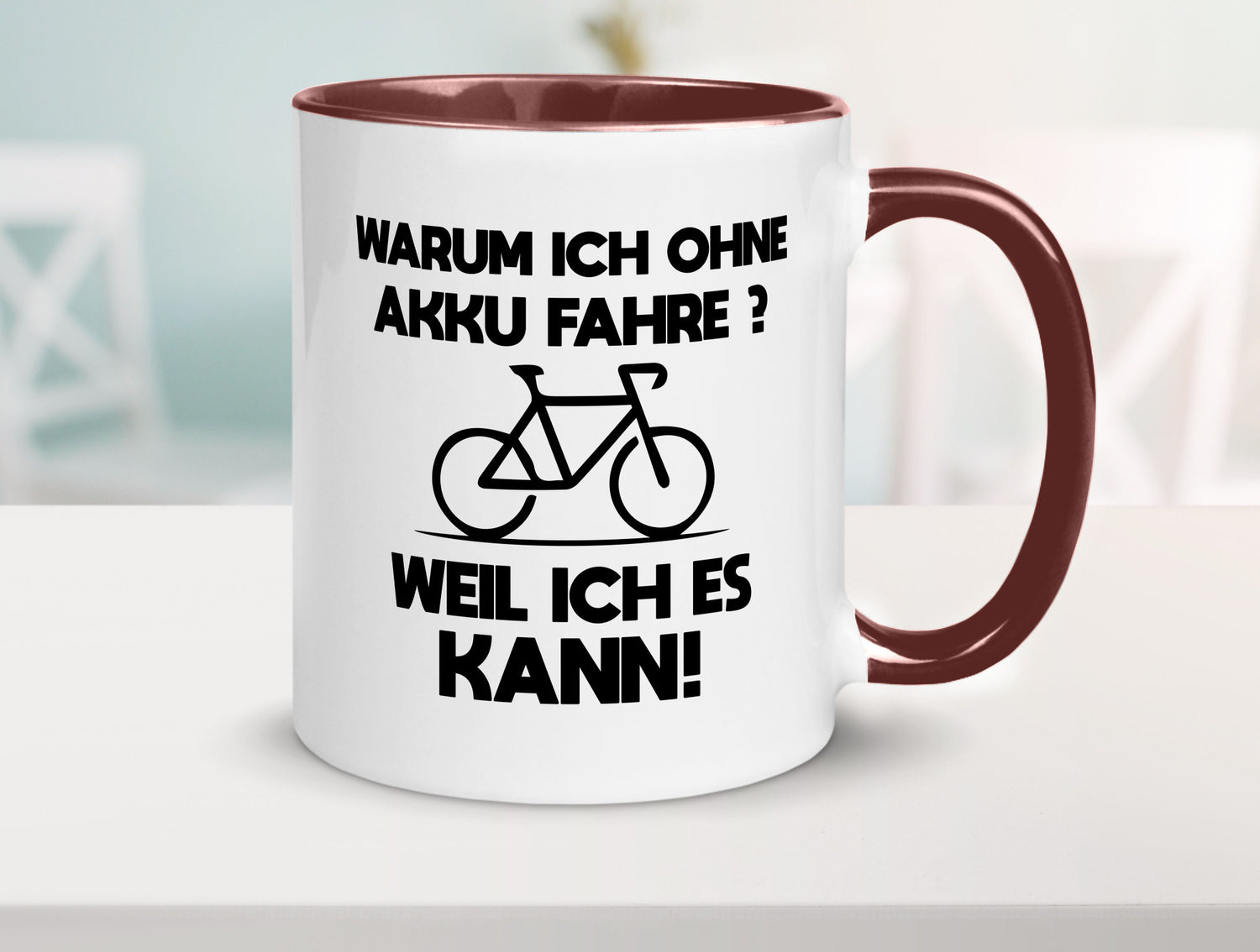 Warum ich ohne Akku fahre weil ichs kann | Radfahren Geschenk Humor