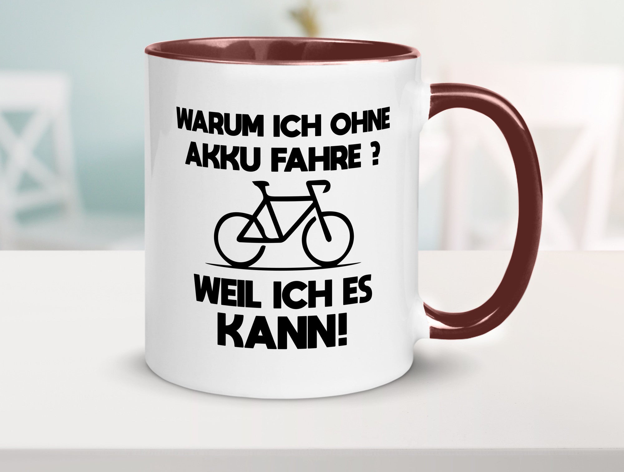 Warum ich ohne Akku fahre weil ichs kann | Radfahren Geschenk Humor