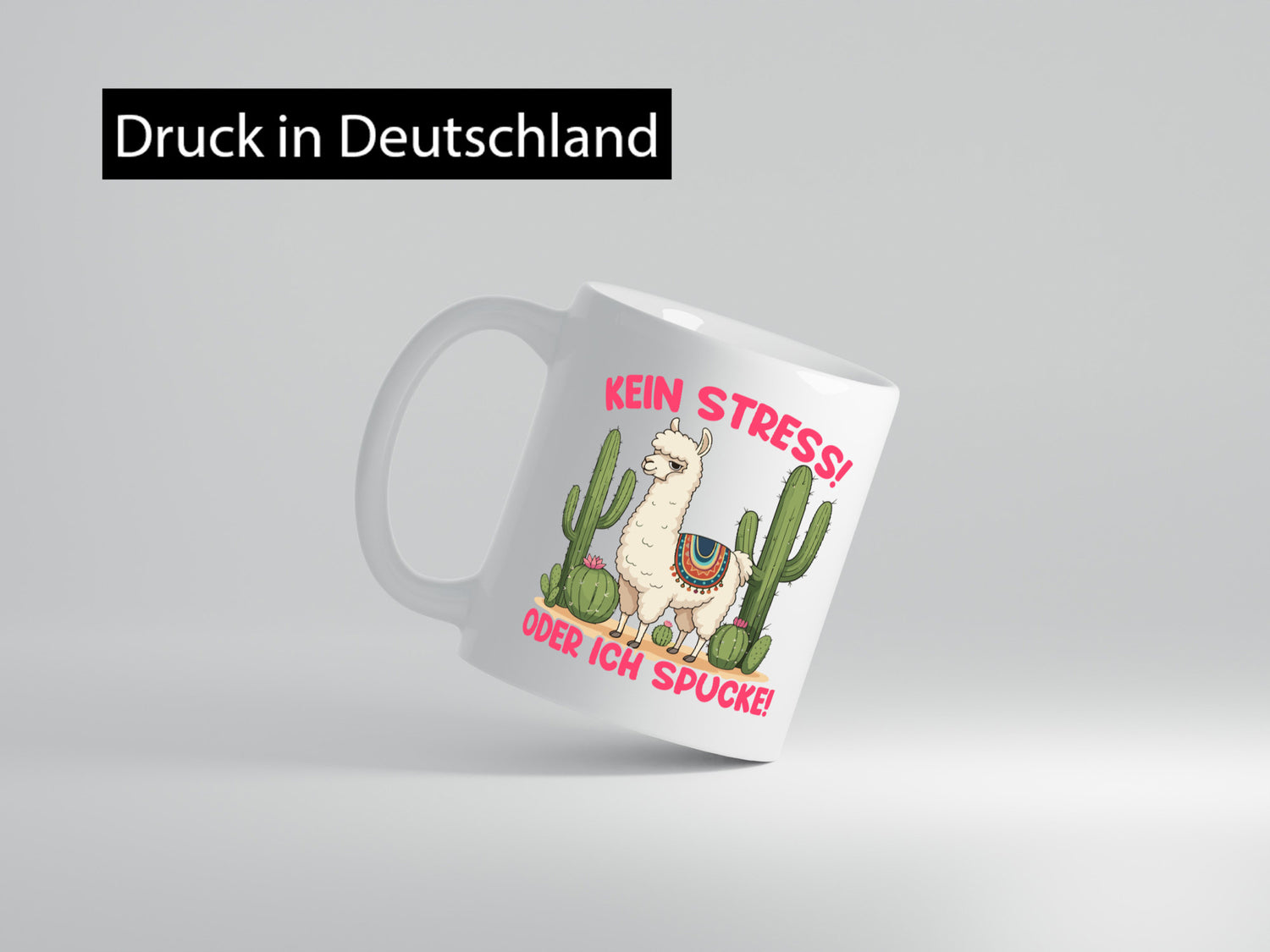 Kein stress oder ich Sprucke | Lama Alpaka Humor Geschenkidee Tasse