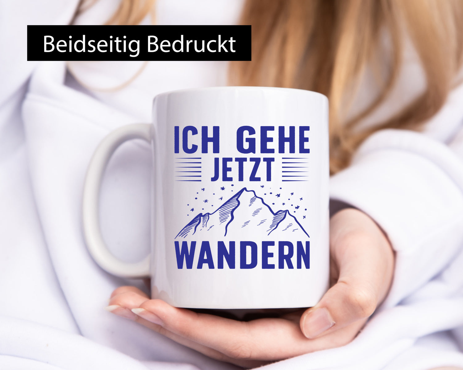Gehe jetzt wandern | Berge Sterne lustiger Spruch Geschenk Humor Geschenkidee