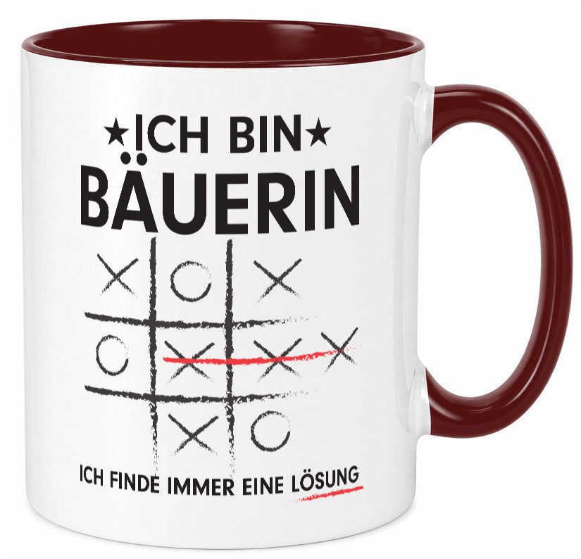 Lösung finden: Bäuerin | Bauernhof Landwirtschaft v2 lustiger Spruch Geschenk Tasse