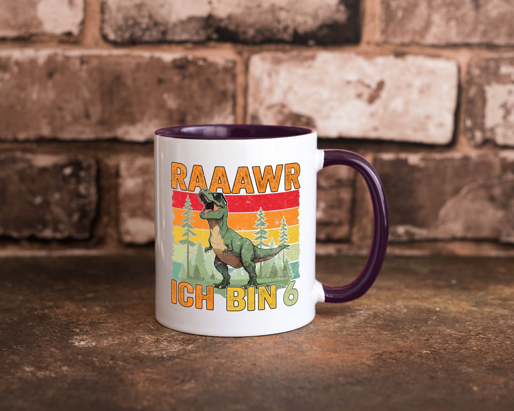 6. Geburtstag | 6 Jahre rarrrr ich bin Dinosaurier Humor Geschenkidee Tasse