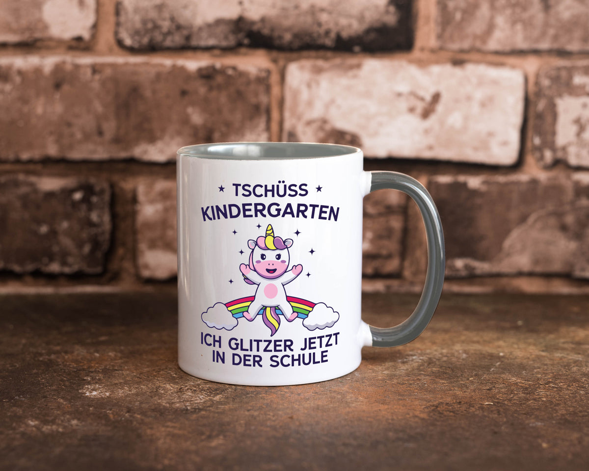 Kindergarten, jetzt Schule | Einhorn Geschenk Humor Geschenkidee lustiger Tasse
