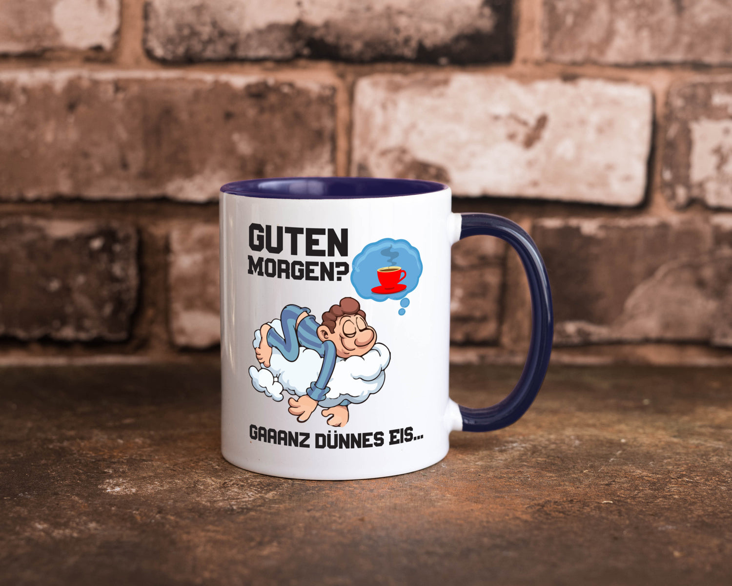 Ganz dünnes Eis | Morgenmuffel Tasse Kaffeetrinker Geschenkidee Humor