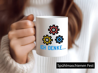 Ich denke | Nachdenken Zahnräder Gedanken kreisen lustig Humor Geschenkidee