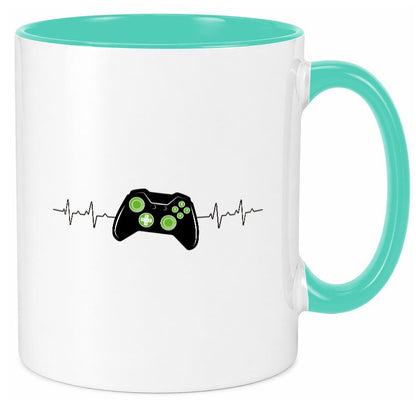 Controller Herzschlag | Heartbeat Gamer lustig Humor Geschenkidee Geschenk Tasse