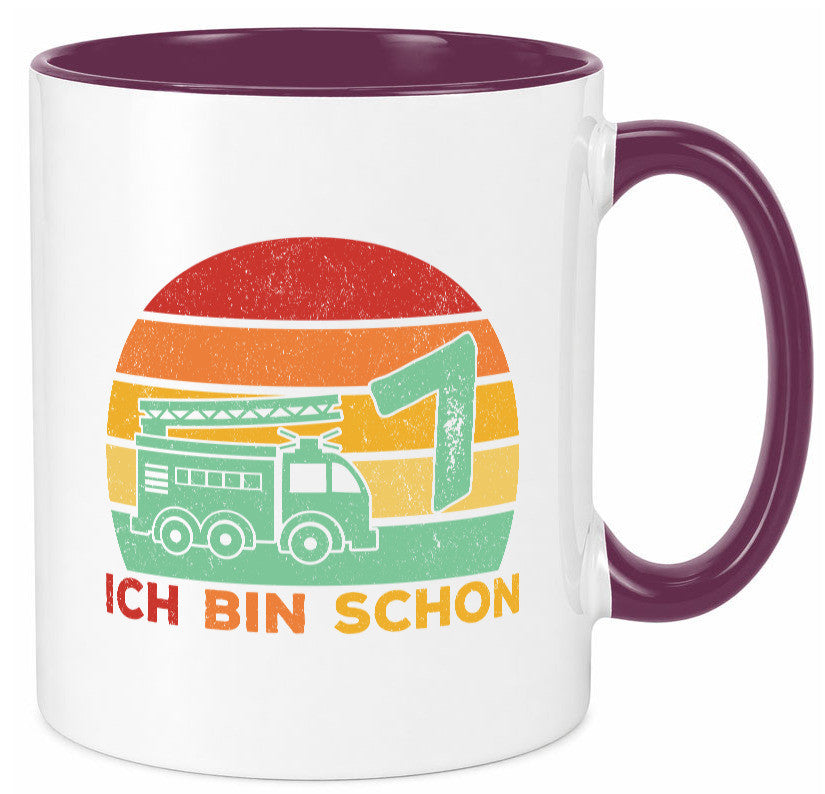 7. geburtstag | Feuerwehrauto 7 Jahre Feuerwehr Geschenk Geschenkidee lustiger Tasse