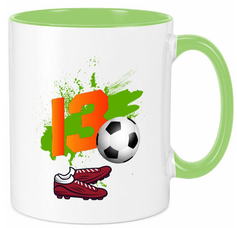 13. Geburtstag | Jungen Fußball Fußballspieler Humor Geschenkidee Tasse