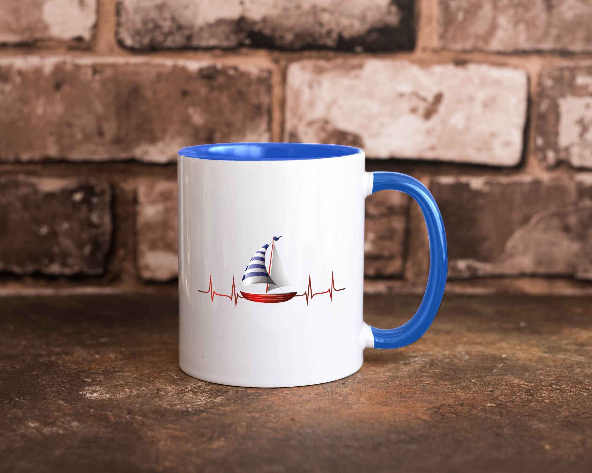 Segelboot Herzschlag | Segler segeln Boot Kapitän Geschenk Humor Geschenkidee