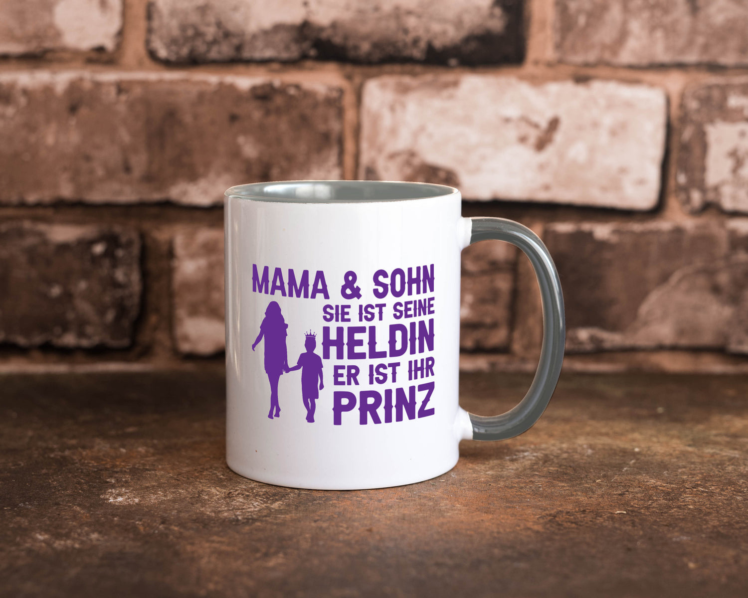 Mama &amp; Sohn | Helding Prinz Mutterliebe Geschenkidee Familie Humor Tasse
