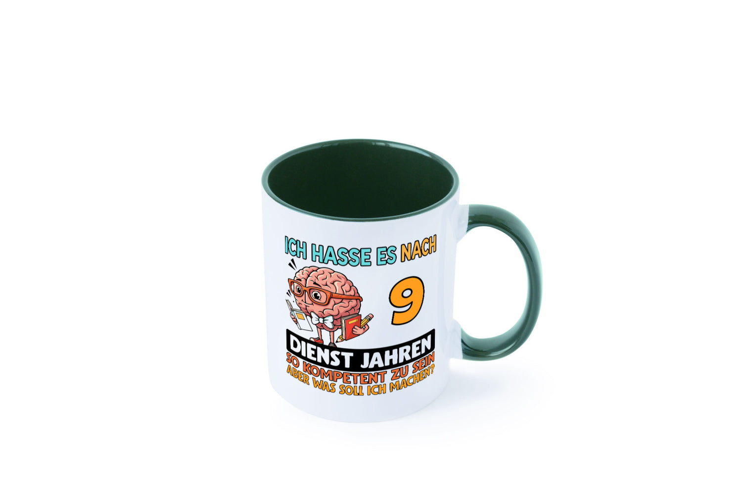 9 Dienstjahre | Arbeit Kompetent Humor Kollegen Büro Geschenkidee Tasse