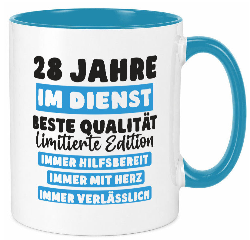 28 Jahre im Dienst | Jubiläum Arbeit v6 lustig Kollegen Büro Geschenk Tasse