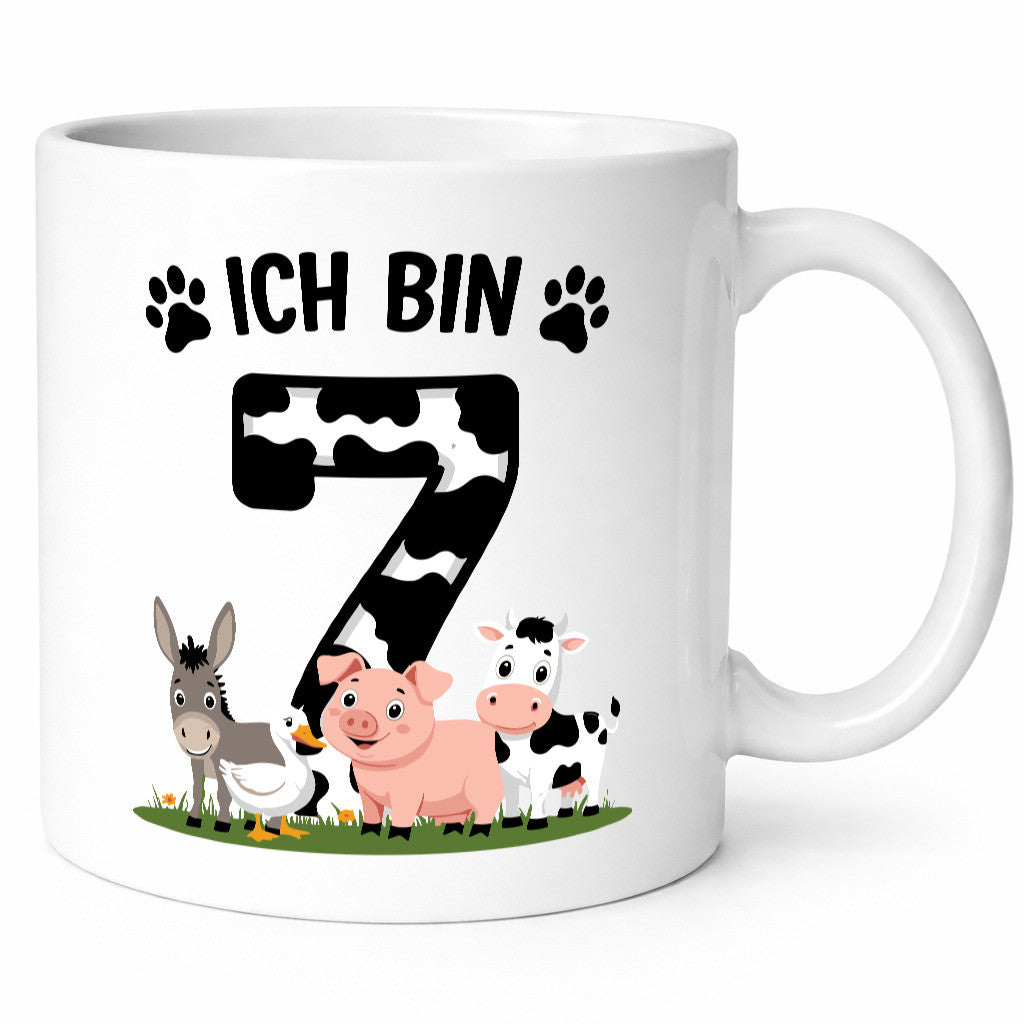 7 Geburtstag | Jahre Farmer Kind lustiger Spruch Geschenk Geschenkidee Tasse